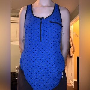2 for $10 Smart Set Blue and Black Polka Dot Top size small